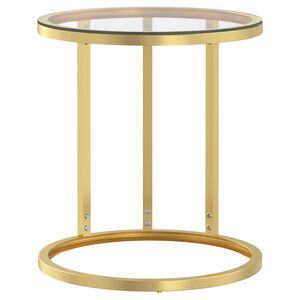 vidaXL Beistelltisch Golden und Transparent 45 cm Hartglas