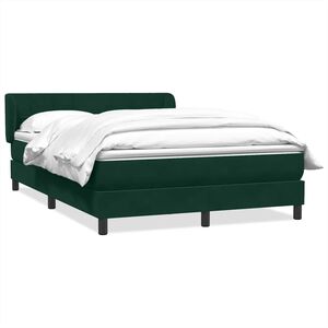 vidaXL Boxspringbett mit Matratze Dunkelgr&uuml;n 160x220 cm Samt