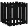 vidaXL Pflanzk&uuml;bel Lattenzaun-Design Schwarz 60x60x60 cm Kiefernholz
