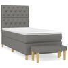 vidaXL Boxspringbett mit Matratze Dunkelgrau 80x200 cm Stoff