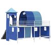 vidaXL Kinderloftbett Wei&szlig; und Blau 79,5 x 200 cm Metall
