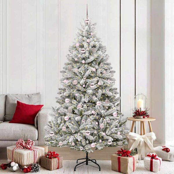 vidaXL Künstlicher Weihnachtsbaum 210 cm 300 LEDs Warmes Weiß