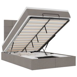 vidaXL Ottoman-Bett mit Matratze & LEDs Taupe 120x200 cm Stoff