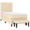 vidaXL Boxspringbett mit Matratze Creme 90x200 cm Stoff