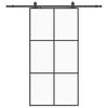 vidaXL Schiebet&uuml;r mit Beschlag Schwarz 102x205 cm ESG-Glas
