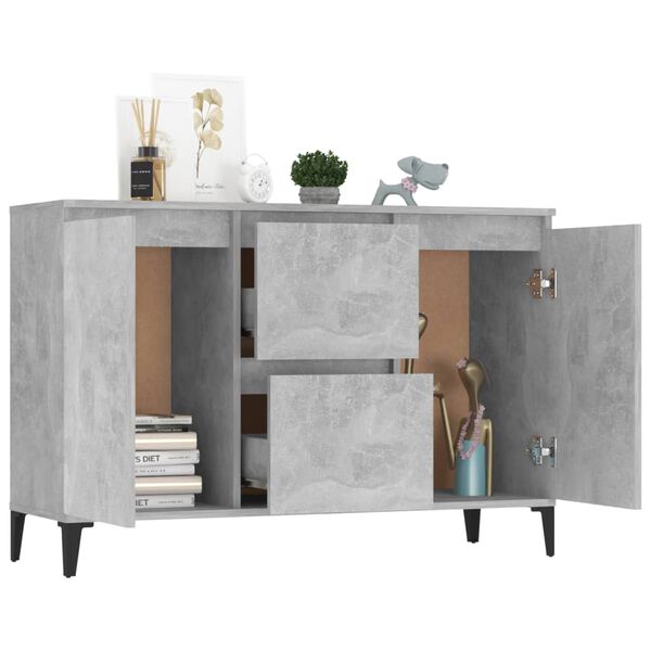vidaXL Sideboard Betongrau 102x35x70 cm Holzwerkstoff