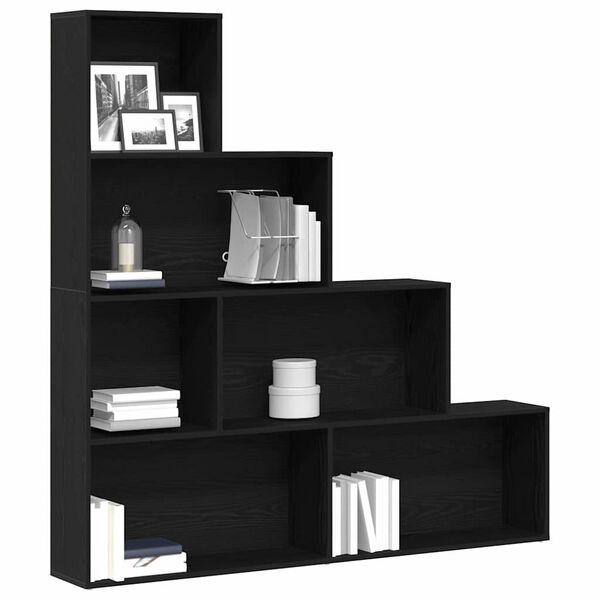 vidaXL B&uuml;cherregal Schwarz Eichen-Optik 155 x 24 x 160 cm