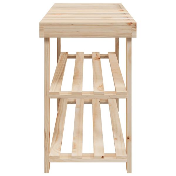 vidaXL 2-in-1 Schuhregal mit Sitzfl&auml;che Massivholz Tanne