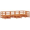 vidaXL Garten-Lounge-Set 8 pcs Wachsbraun Massives Kiefernholz