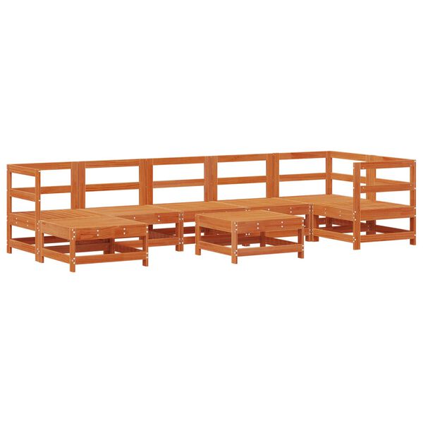 vidaXL Garten-Lounge-Set 8 pcs Wachsbraun Massives Kiefernholz