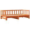 vidaXL Tagesbett mit Ausziehbett Wachsbraun 203,5 x 184 x 66 cm