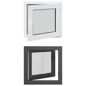 vidaXL Kellerfenster RISOR 50 x 50 cm PVC und Glas Anthrazit