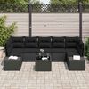 vidaXL Gartensofa-set mit Kissen 8 pcs Schwarz Poly-Rattan