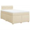vidaXL Boxspringbett mit Matratze Creme 120x190 cm Stoff