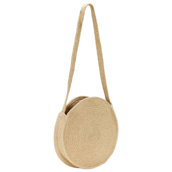 vidaXL Runde Schultertasche Natur Handgefertigt Jute