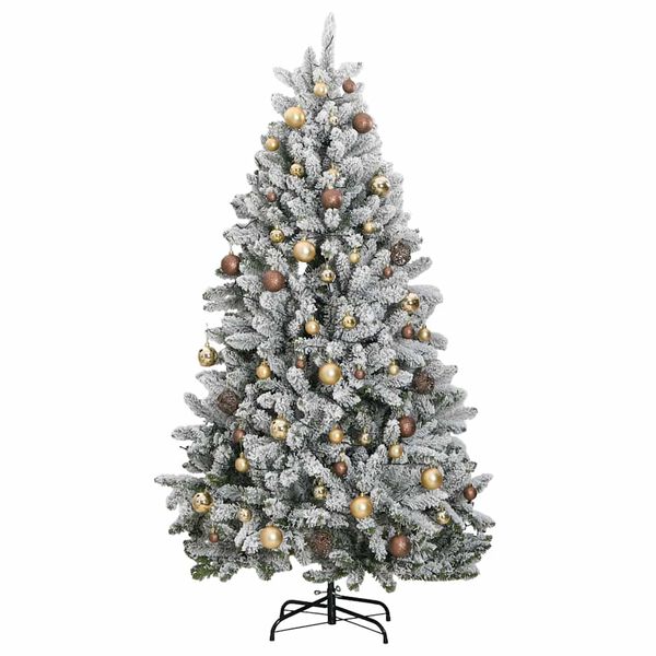 vidaXL K&uuml;nstlicher Weihnachtsbaum Klappbar 300 LEDs & Kugeln 180 cm
