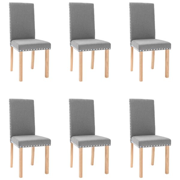 vidaXL Esszimmerst&uuml;hle 6 Stk. Hellgrau Stoff