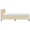 vidaXL Boxspringbett mit Matratze mit Kopfteil Creme 80 x 200 cm Stoff