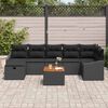 vidaXL Garten-Sofa-Set mit Kissen 8 pcs Schwarz Poly Rattan