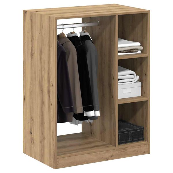 vidaXL Kleiderschrank mit Regal Artisan-Eiche 77 x 48 x 102 cm