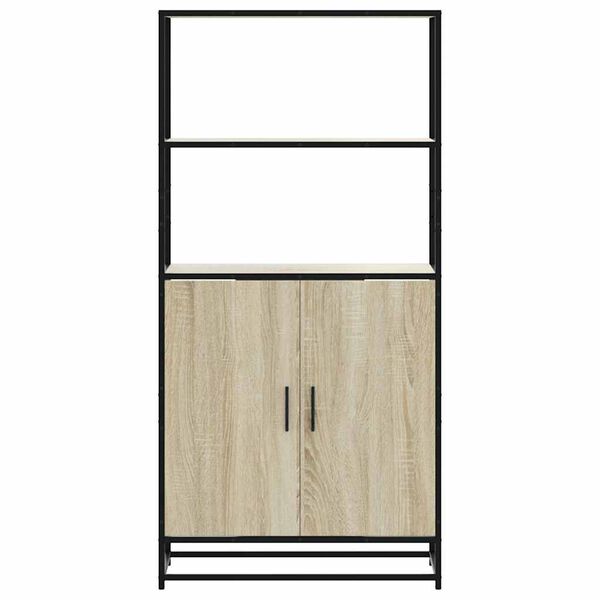 vidaXL Highboard Sonoma-Eiche 68x35x139 cm Holzwerkstoff und Metall