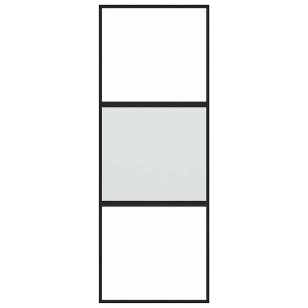 vidaXL Schiebet&uuml;r Schwarz 76x205 cm Hartglas und Aluminium
