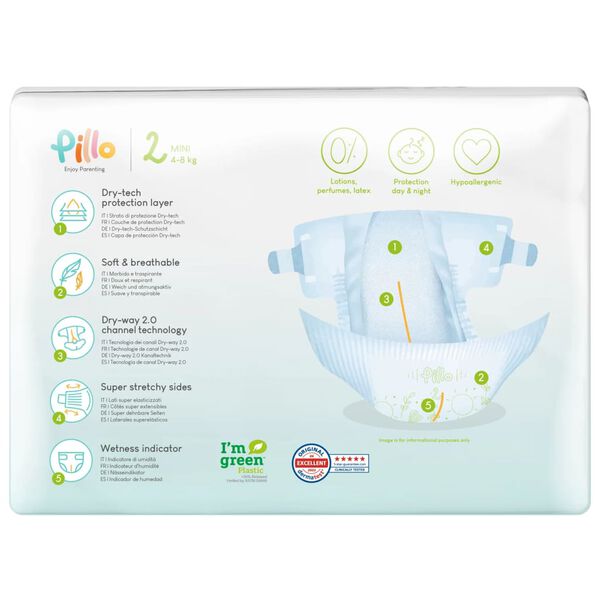 Pillo Windeln 186 Stk. Größe 2 (4-8 kg)