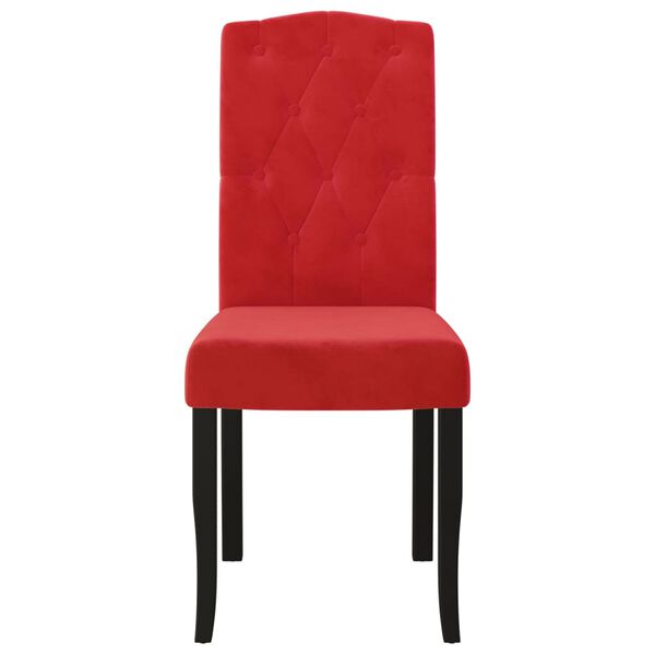 vidaXL Esszimmerst&uuml;hle 4 Stk. Weinrot Samt