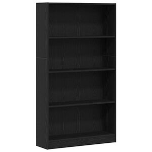 vidaXL B&uuml;cherregal 4 F&auml;cher Schwarz Eichen-Optik 80x24x143 cm