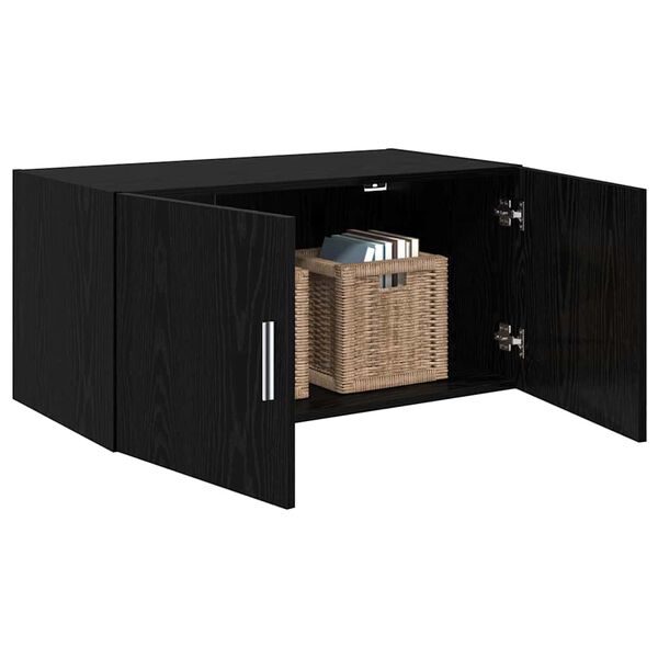 vidaXL Wandschrank Wandmontiert Schwarz Eichen-Optik 80 x 42,5 x 40 cm