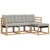 vidaXL Outdoor-Sofagarnitur mit Kissen 4 pcs Wei&szlig; und Hellgrau