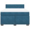 vidaXL Boxspringbett mit Matratze Blau 140x190 cm Samt