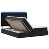 vidaXL LED-Speicherbett mit Matratze Schwarz 200 x 200 cm Samt