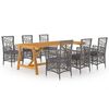 vidaXL 7-tlg. Garten-Essgruppe Grau