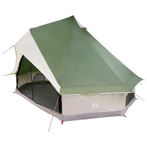 vidaXL Familien-Tipi-Zelt mit Dach Grün und Beige 400 x 346 x 250 cm