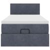 vidaXL Ottoman-Bett mit Matratze & LEDs Dunkelgrau 90x190 cm Samt