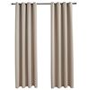 vidaXL Verdunkelungsvorh&auml;nge mit Metall&ouml;sen 2 Stk. Beige 140x225 cm