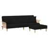 vidaXL Schlafsofa 2-Sitzer mit Kissen und Fu&szlig;hocker Schwarz Samt