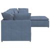 vidaXL Modulares Sofa mit Fu&szlig;hocker Kissen Cordstoff Blau