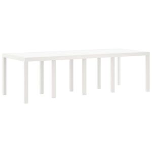 vidaXL Gartentisch Wei&szlig; 250 x 100 x 73 cm Poly-Rattan