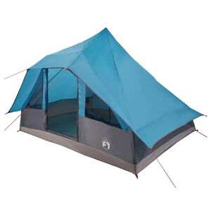 vidaXL Tipi Zelt mit Dach mit Speicher Blau 364 x 281 x 257 cm Taft
