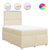 vidaXL Boxspringbett mit Matratze Creme 120x200 cm Stoff