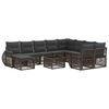vidaXL Gartensofa-set 11 stk. Grau Poly-Rattan