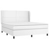 vidaXL Boxspringbett mit Matratze Wei&szlig; 160x200 cm Kunstleder