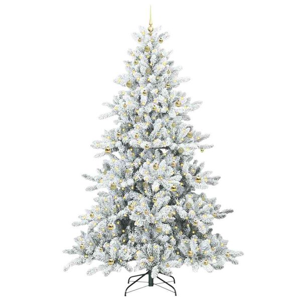 vidaXL K&uuml;nstlicher klappbarer Weihnachtsbaum Wei&szlig; 240 cm PVC und Stahl