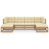 vidaXL 6-tlg Garten-Lounge-Set mit Kissen Honigbraun Massivholz Kiefer