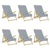 vidaXL Strandt&uuml;cher 6 Stk. Grau 60x135 cm Stoff 400 GSM