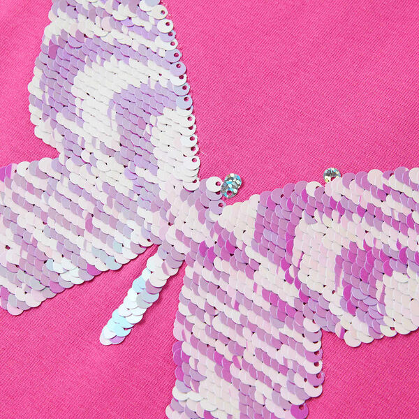 Kinder-T-Shirt mit Fl&uuml;gel&auml;rmeln Dunkelrosa 104