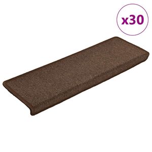 vidaXL Stufenmatten 30 Stk. 65x21x4 cm Kaffeebraun Rechteckiger Rand