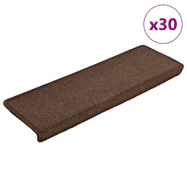 vidaXL Stufenmatten 30 Stk. 65x21x4 cm Kaffeebraun Rechteckiger Rand